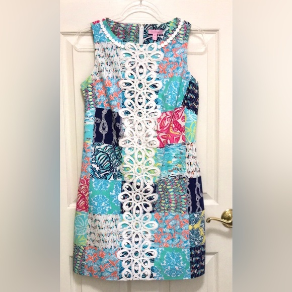 Lilly Pulitzer Worth Shift Dress Multi Sailor Patch - Picture 10 of 16